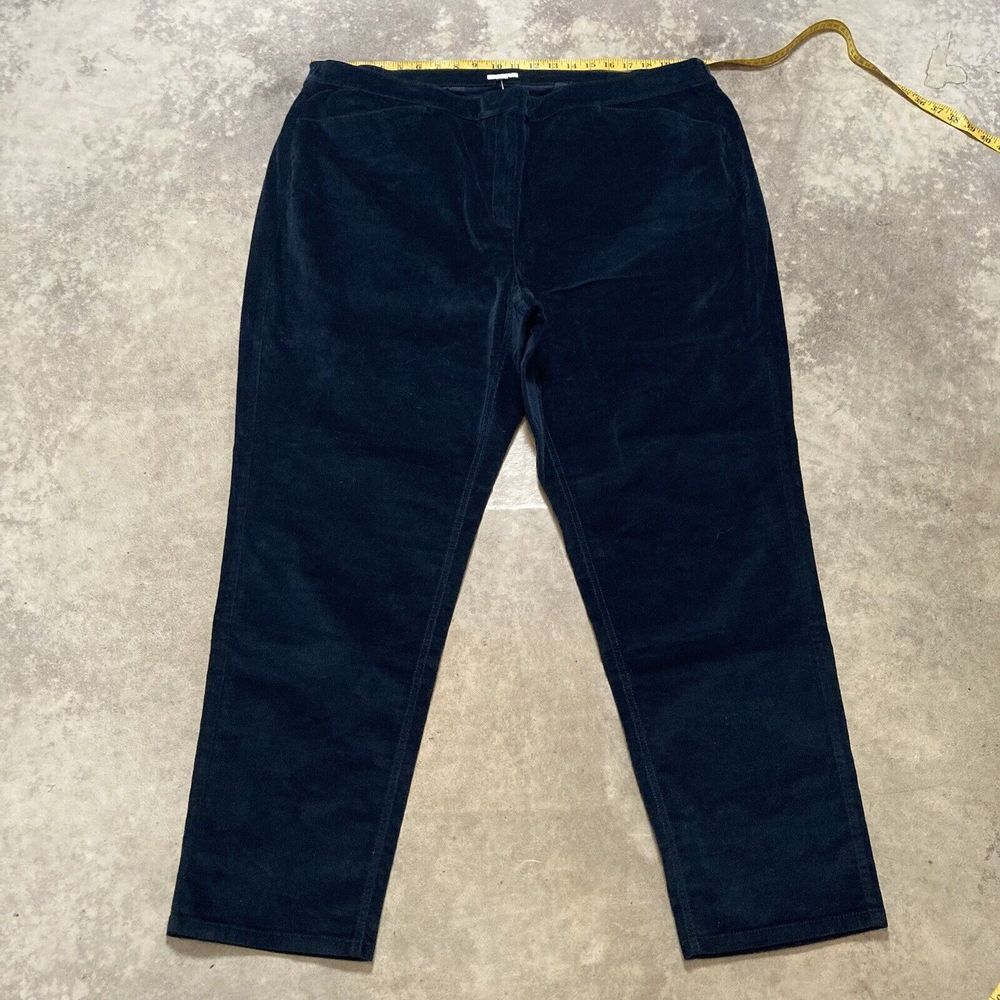 J Jill Corduroy Pants Womens Plus 24W Deep Blue‎ Tapered Leg Stretch